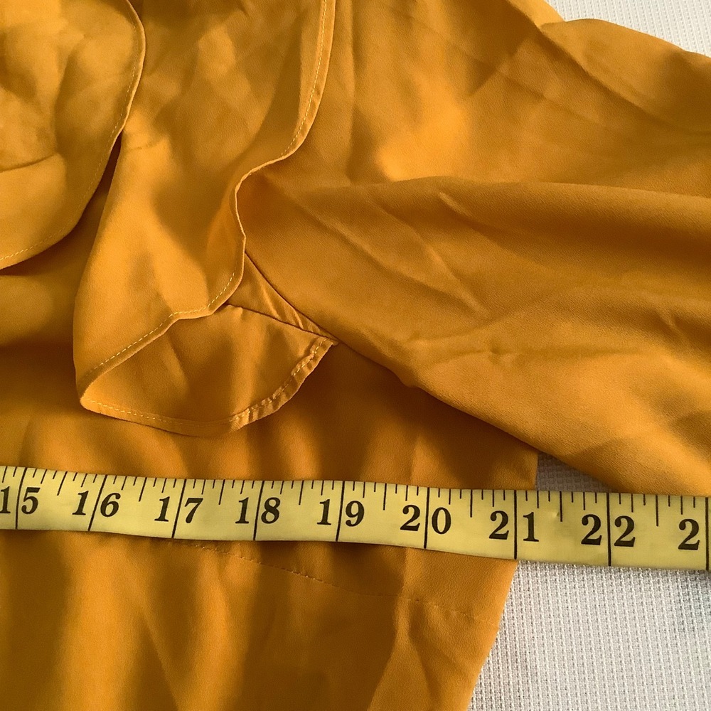 Eloquii Mustard Yellow Ruffle Lace Up High Low Maxi Dress Womens Size 14 Boho - Picture 12 of 16